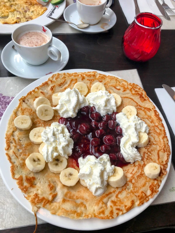 Dutch pancake in Amsterdam, Netherlands