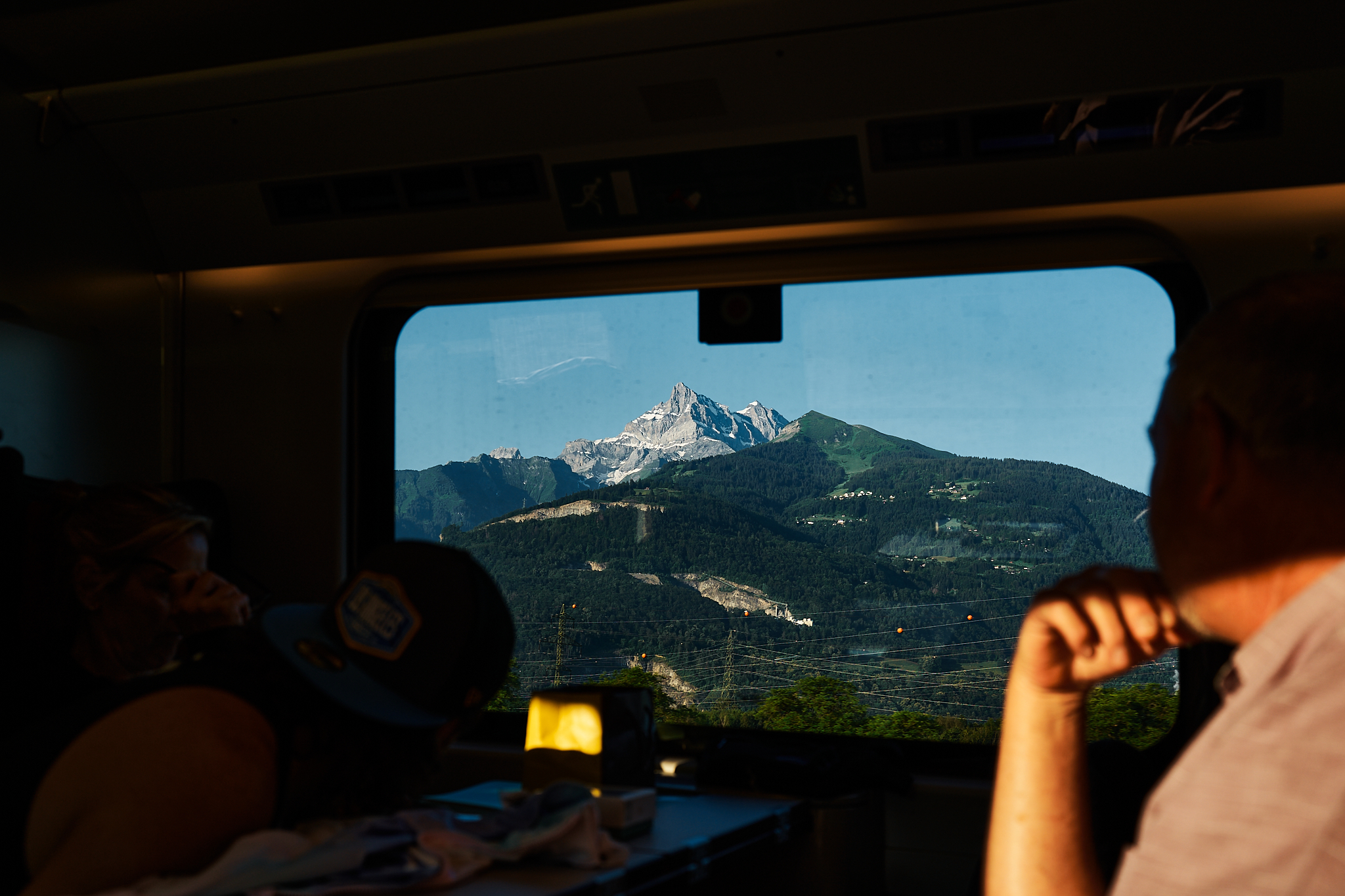 View of Swiss Alps from train