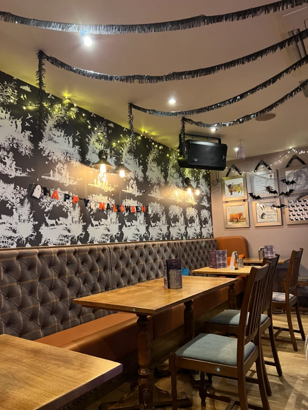 Halloween decorations at Coorie In at The Black Bull Cumbernauld