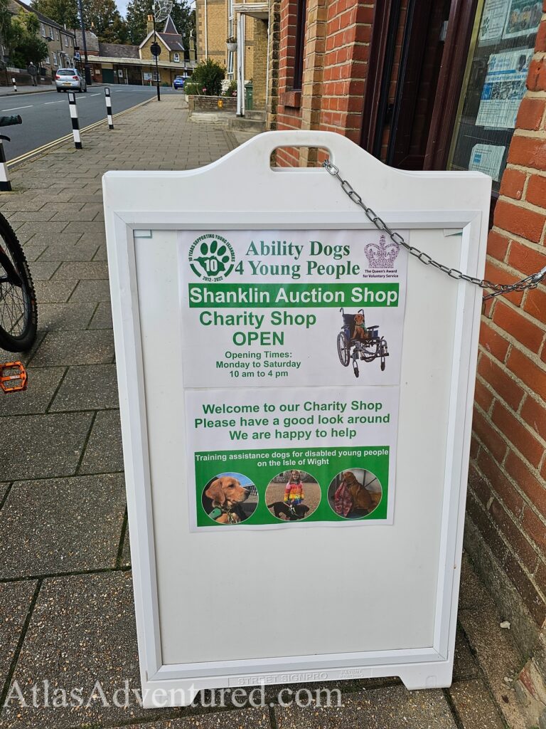 Charity shop in Shanklin, UK