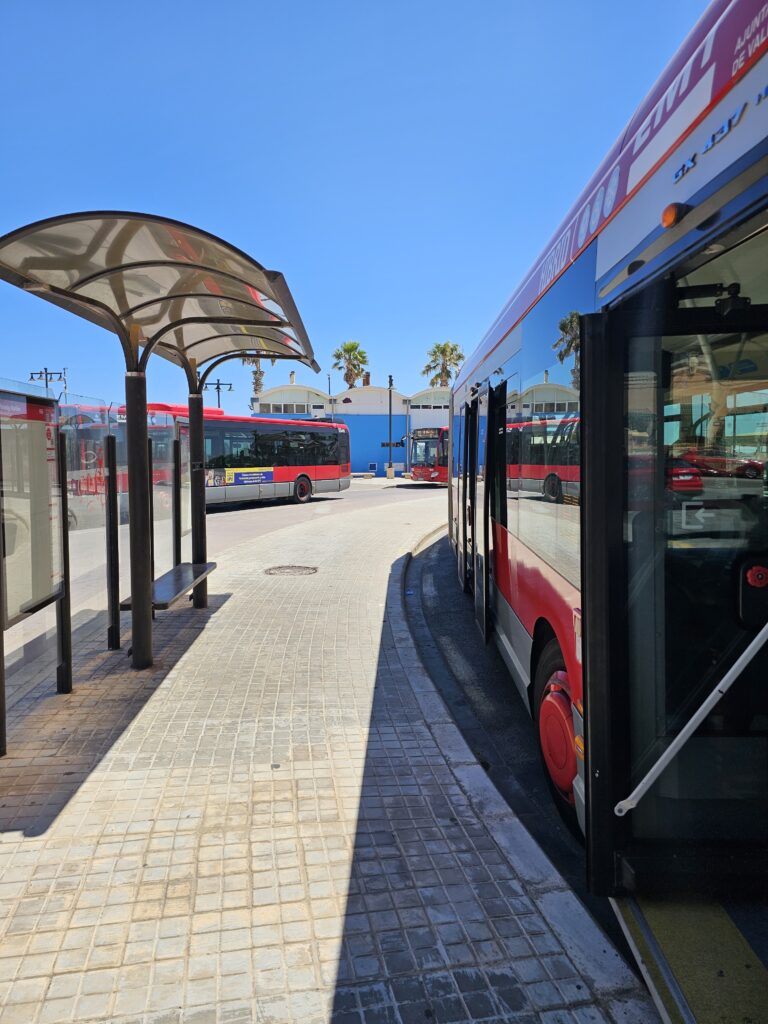 Bus stop in Valencia, Spain