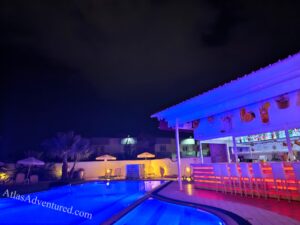 Late night pool views at Malia Princess Studios Hotel, Crete