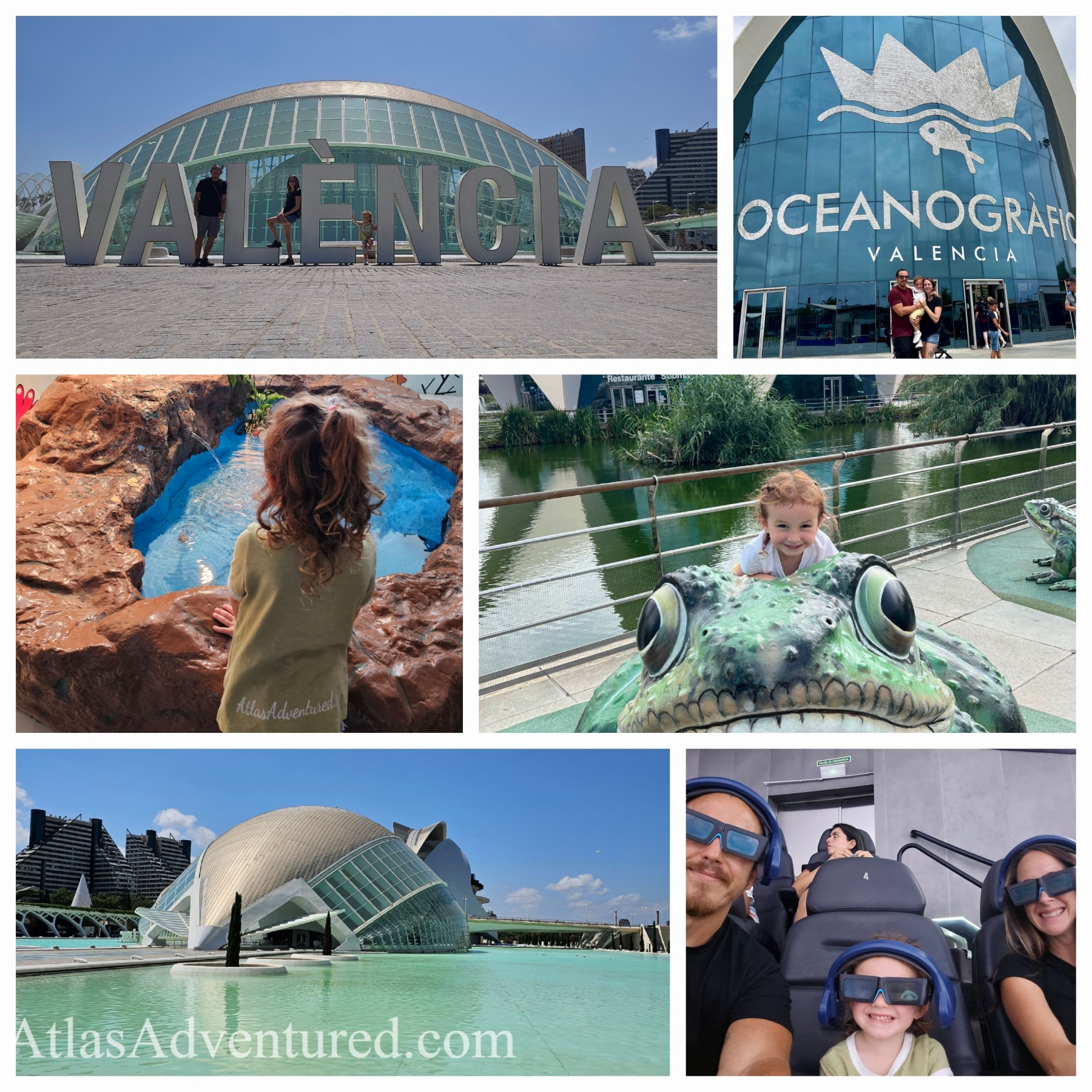 Atlas Adventured family at the City of Arts and Sciences in Valencia, Spain