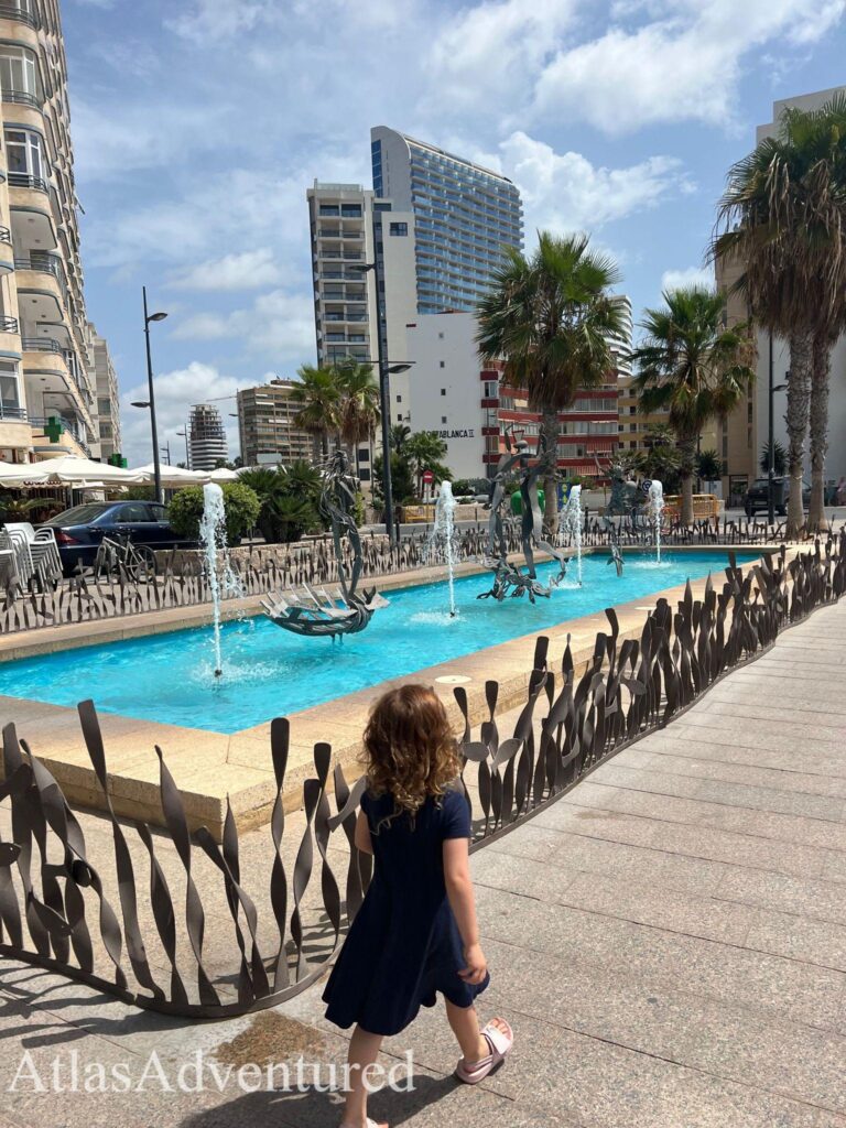 Water fountain in Calpe, Spain