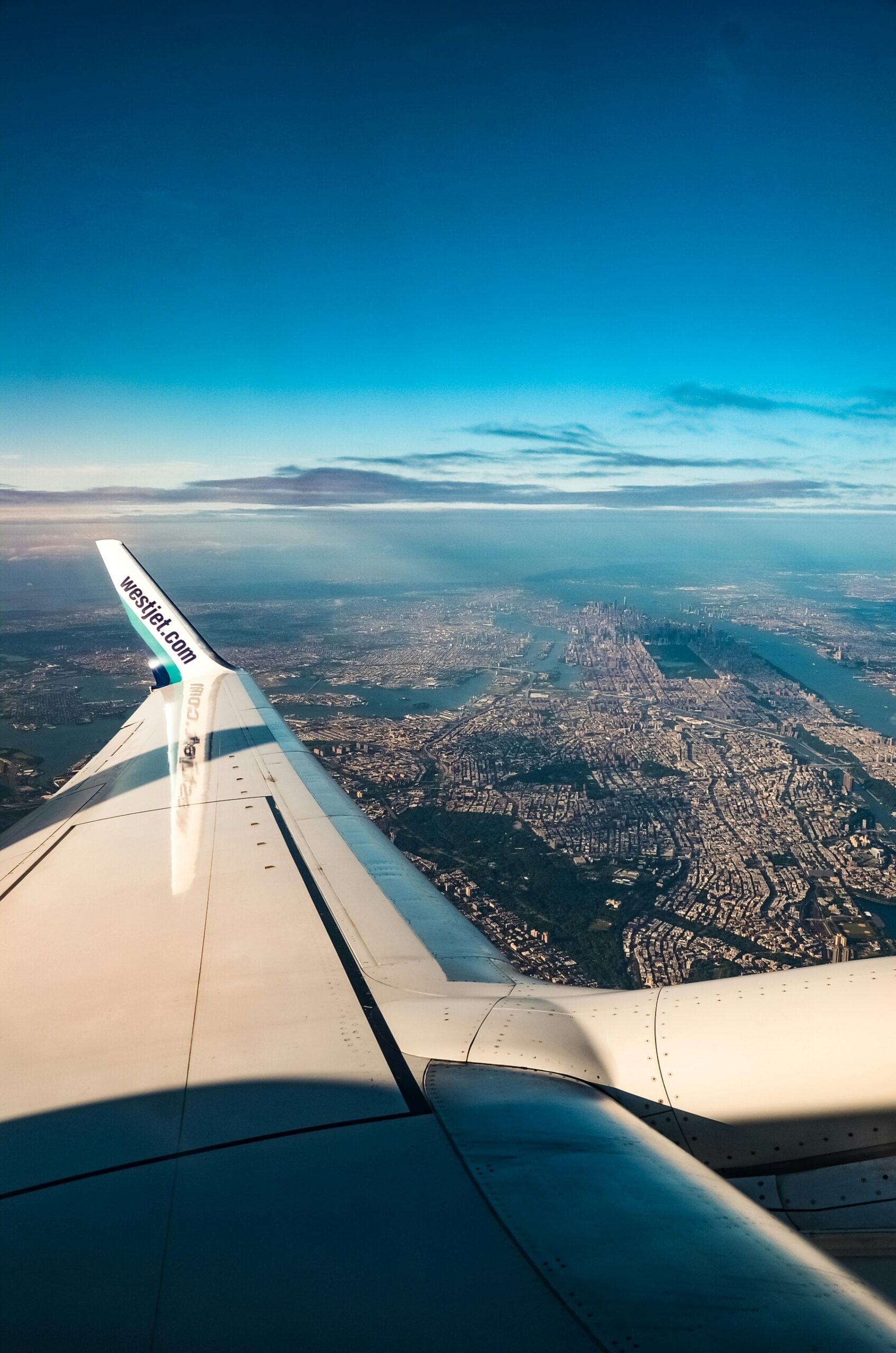 View from WestJet airplane window