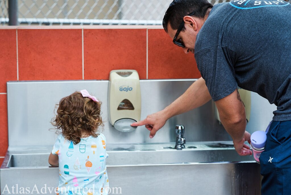 Hand washing station at the OC Zoo
