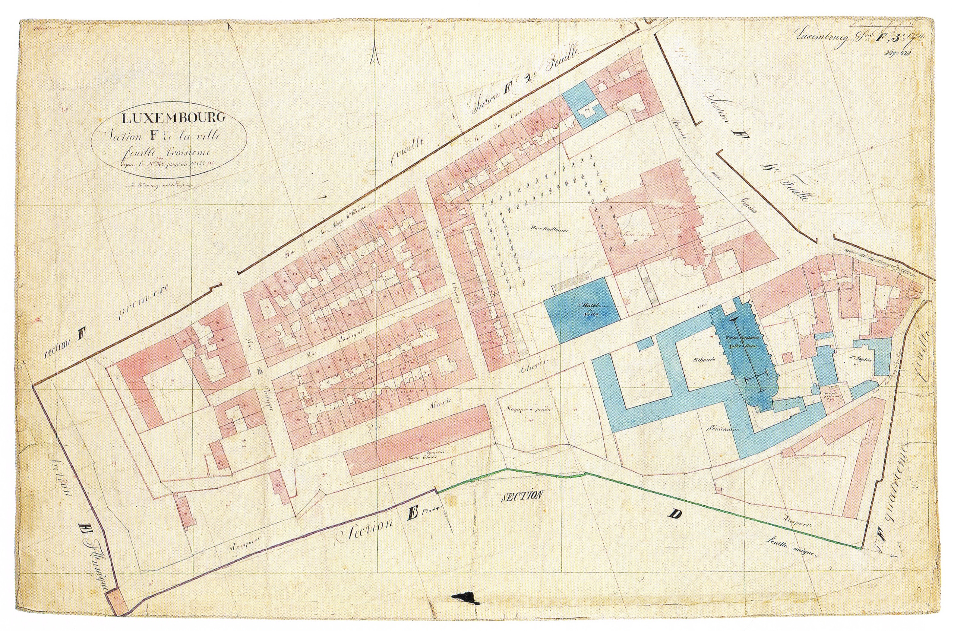 Old map of Luxembourg from 1824