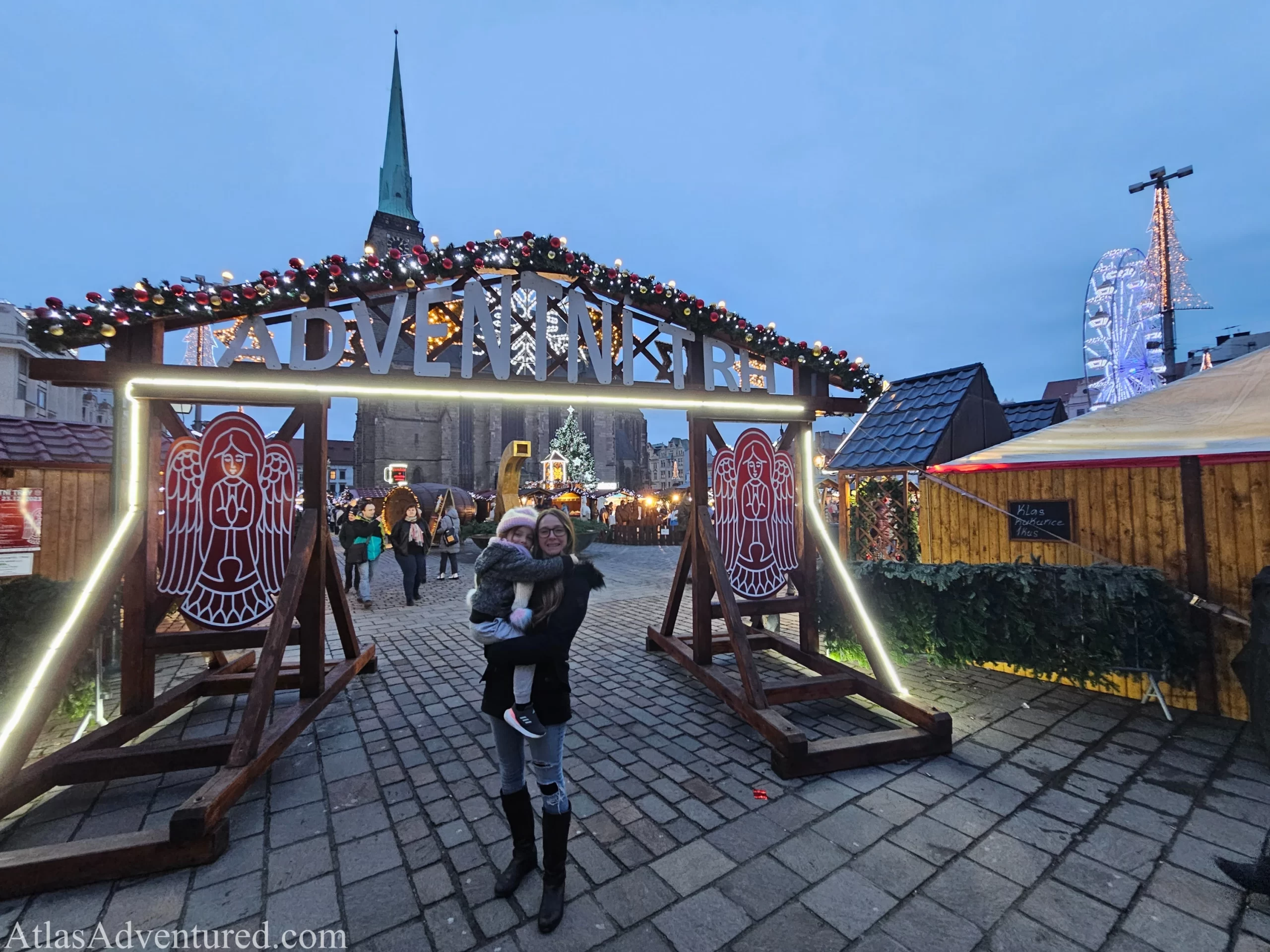 AtlasAdventured family at Pilsen Christmas Market
