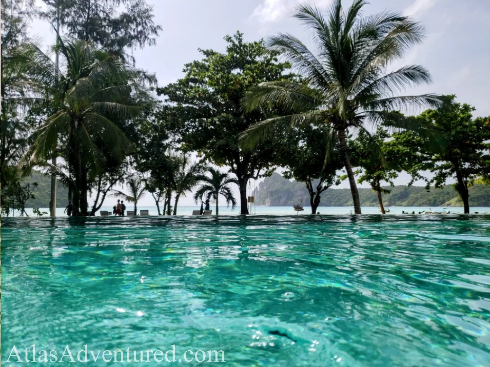 Pool and ocean view from PP Charlie Beach resort