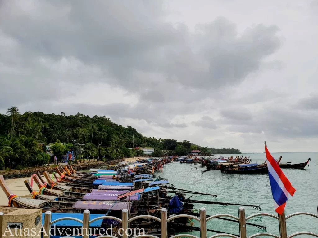 Long tail boats at Phi Phi Island pier