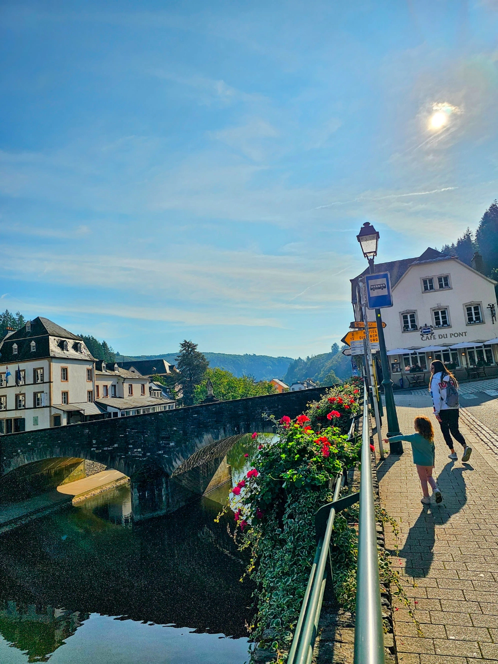 Walking down River Our near Vianden Castle in Luxembourg