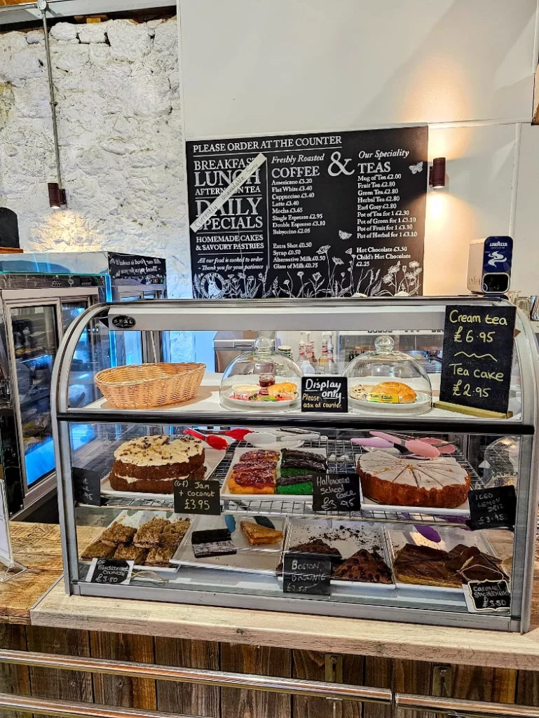 food in cafe inside Donkey Sanctuary