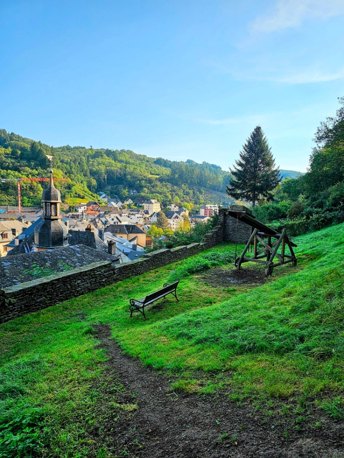 A medieval-style playground in Vianden, Luxembourg