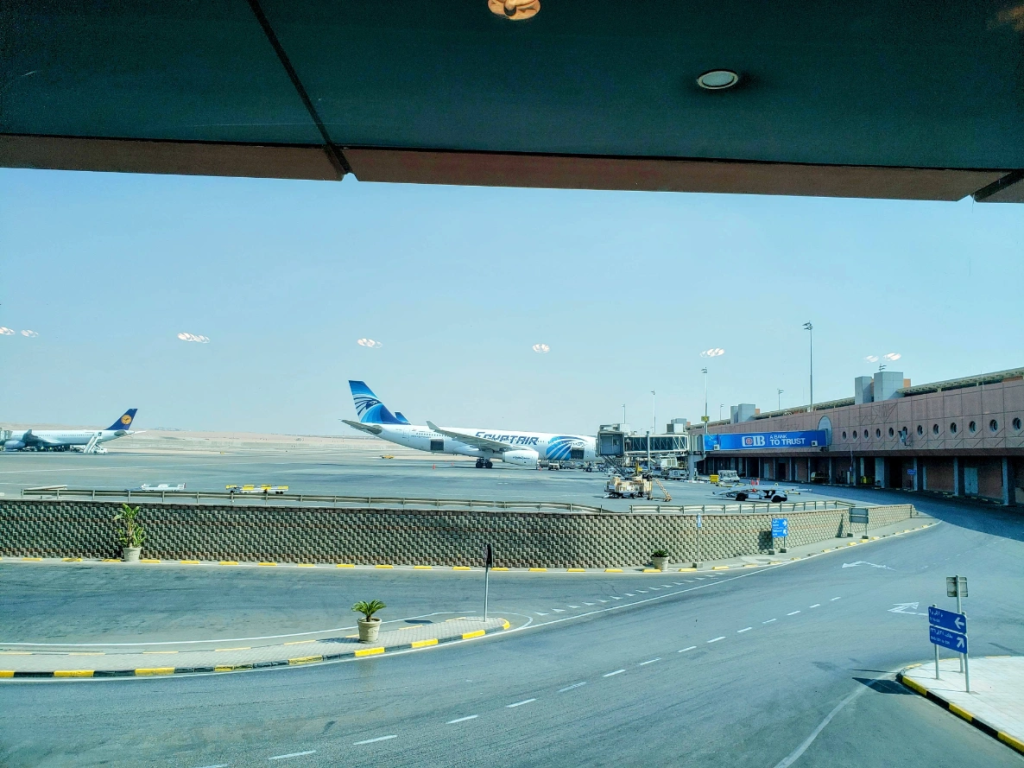 Egypt Air plane at Cairo Airport in Egypt