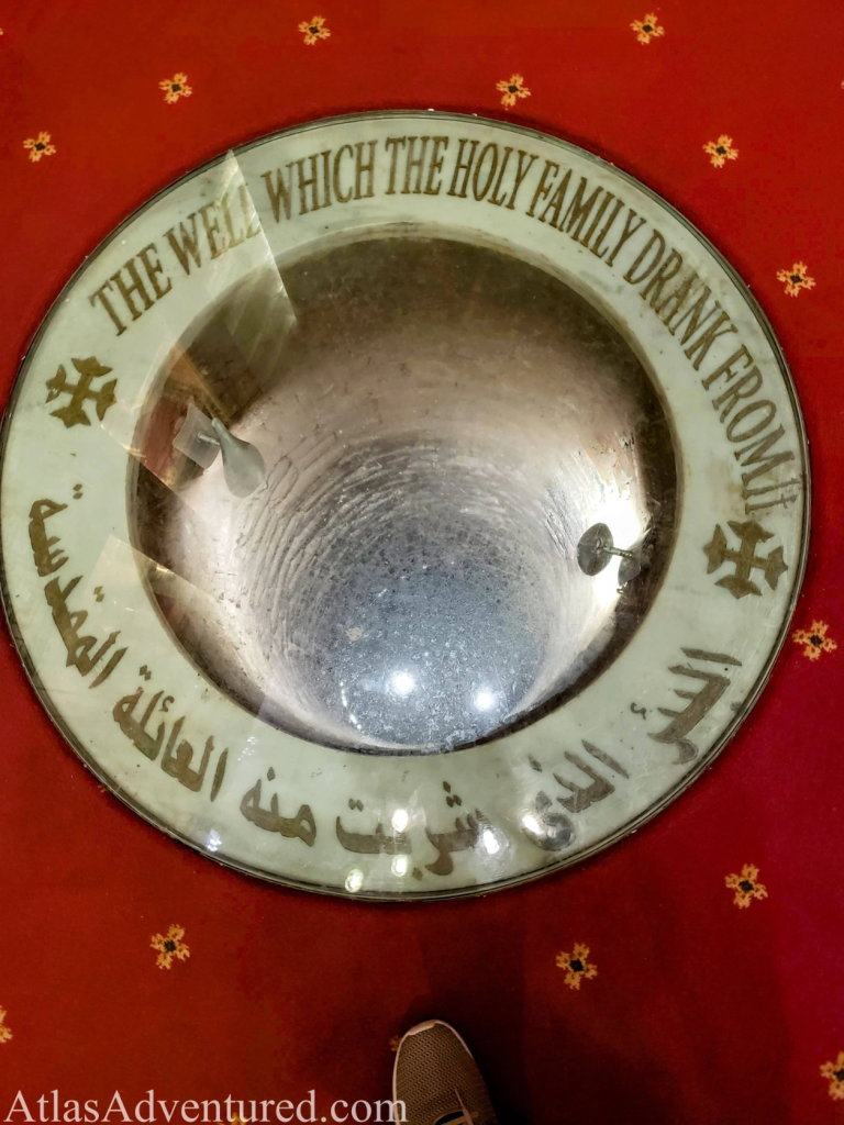 The well that Jesus and family drank from while hiding from King Herod in Saints Sergius and Bacchus Church in Cairo, Egypt