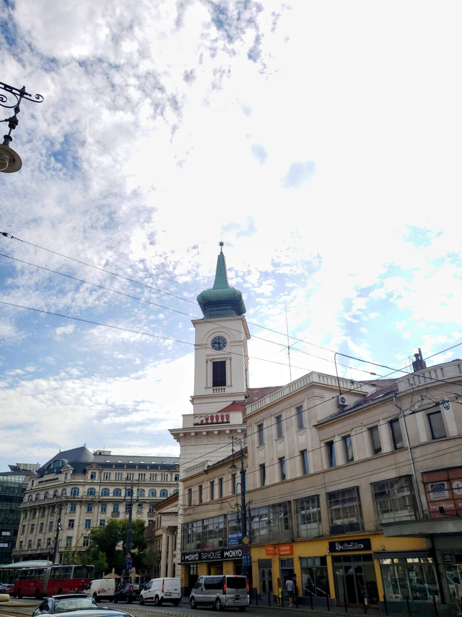 Walking around downtown Budapest Hungary neaer Kálvin Square Reformed Church. Budapest travel guide