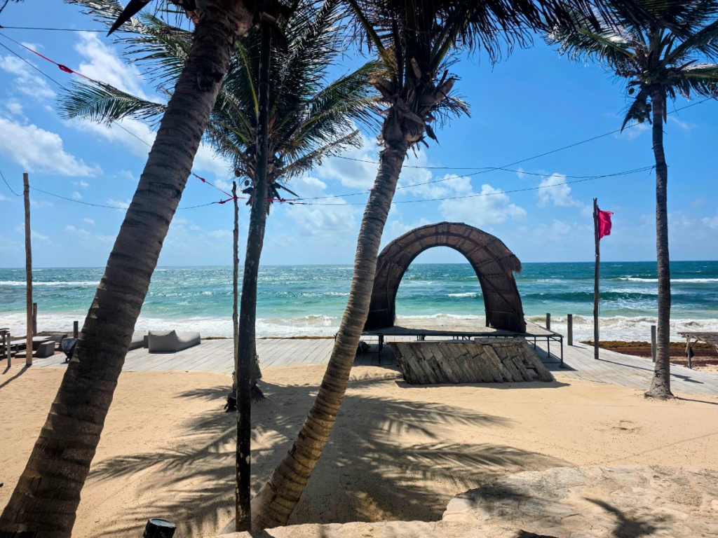 Beach Club Restaurant in Tulum Hotel Zone Mexico
