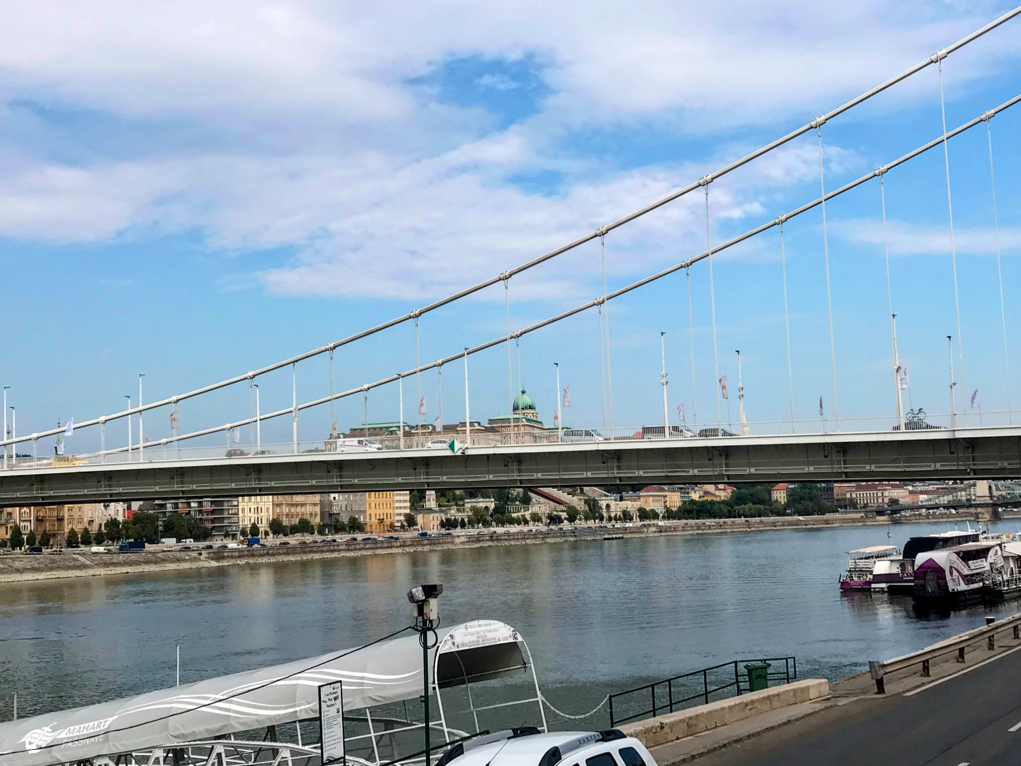 Walking along the Danube River in Budapest Hungary