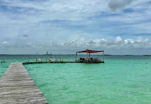 Dock at Neek Restaurant and Beach Club on Nopalitos Lagoon in Tulum Mexico - TG