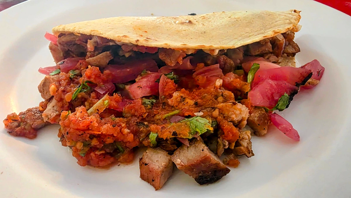 Taco from Taqueria Honorio in Tulum