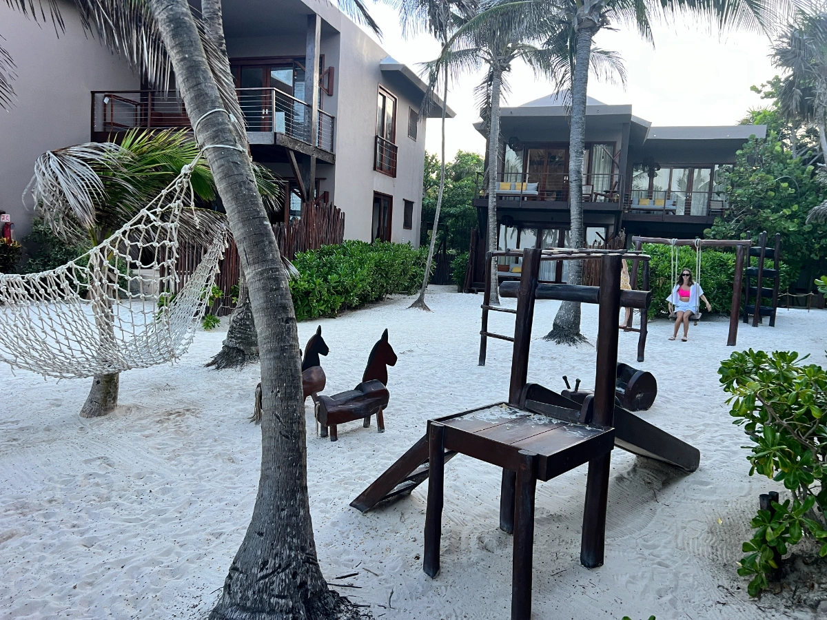 Playground at La Zebra Beach Club in Tulum