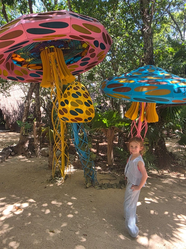 Art sculptures at Papaya Playa Project in Tulum, Mexico