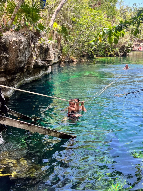 Cenote Escondido. One of the top things to do with kids in Tulum