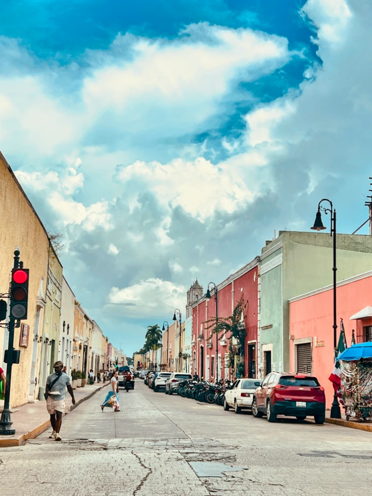 Colorful streets in Valladolid, Mexico