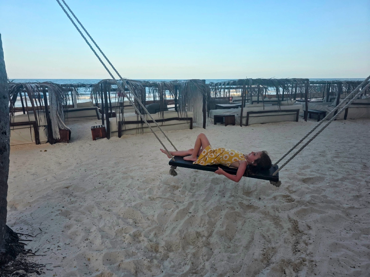 Found a swing in the sand in Tulum, Mexico