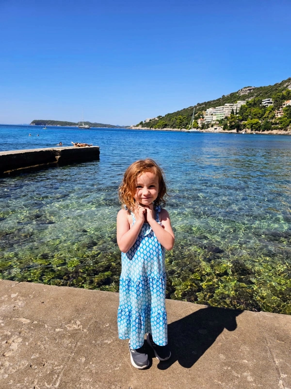 Millie at Boka Bay in Herceg Novi, Montenegro