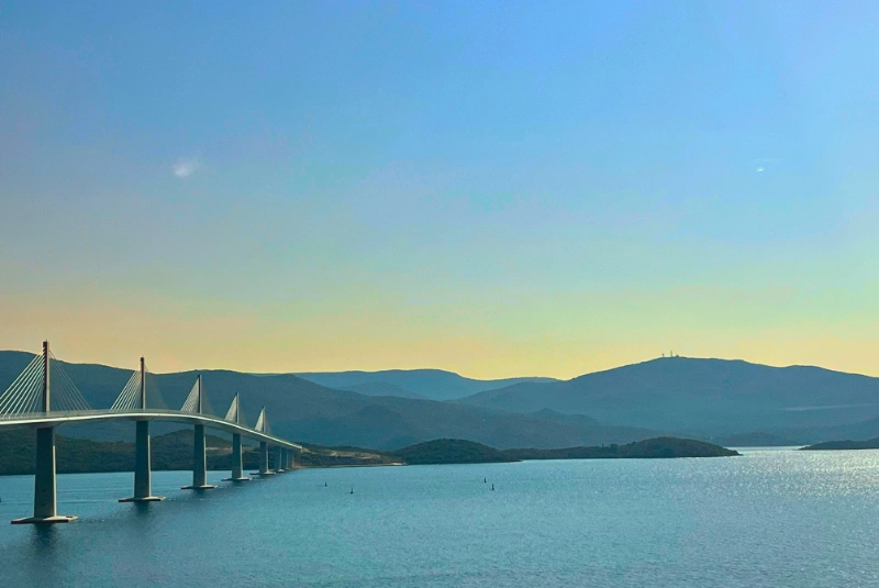 Views of the coast of Croatia while driving in the Balkans